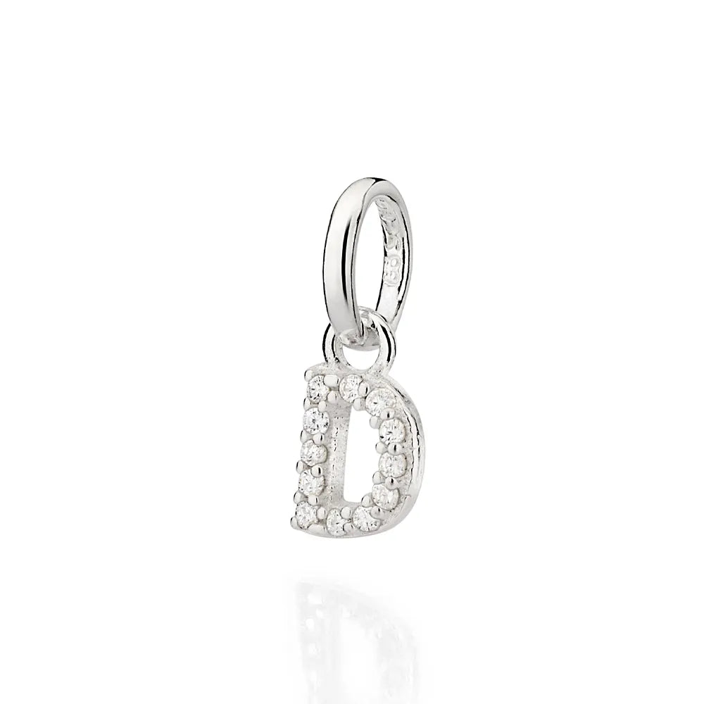 PINGENTE LETRAS DE PRATA 925 COM ZIRCÔNIAS -LETRAS - TAM.ÚNICO