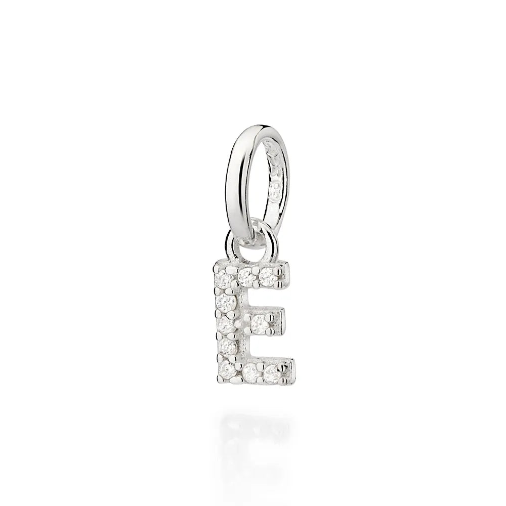 PINGENTE LETRAS DE PRATA 925 COM ZIRCÔNIAS -LETRAS - TAM.ÚNICO