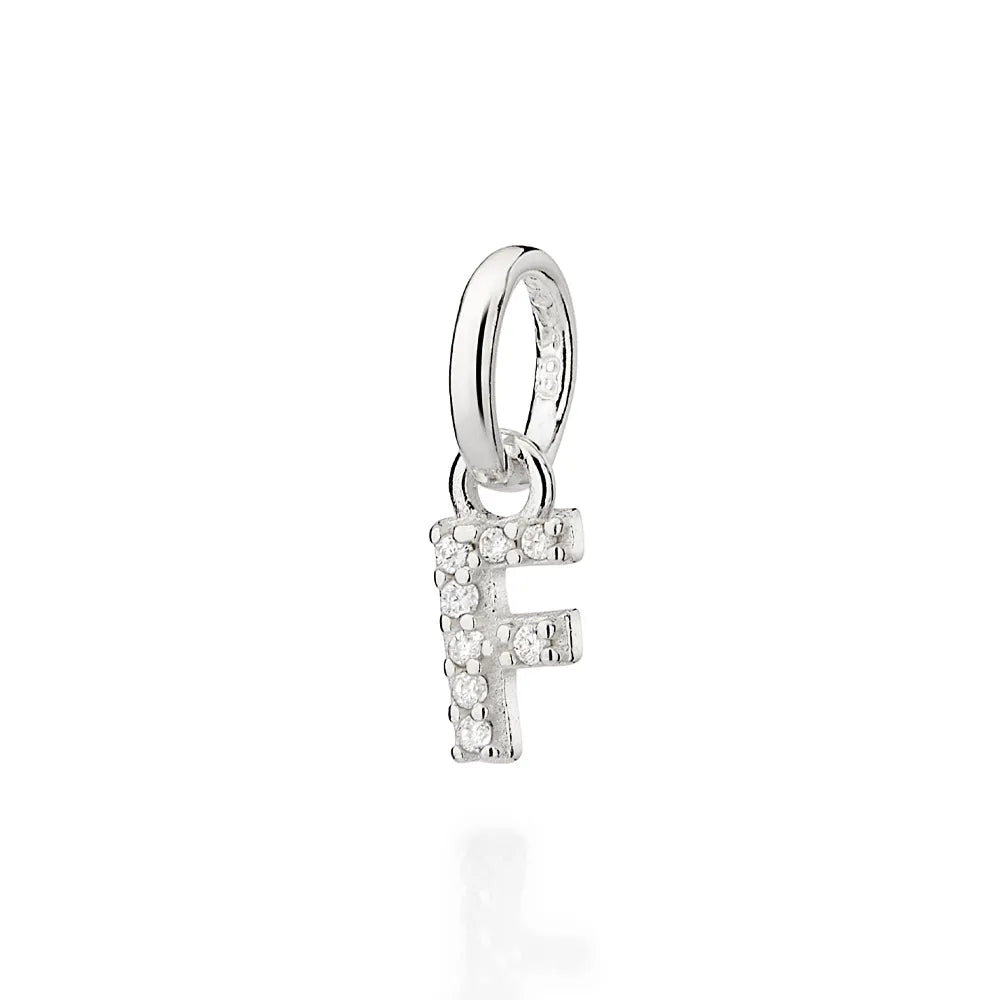 PINGENTE LETRAS DE PRATA 925 COM ZIRCÔNIAS -LETRAS - TAM.ÚNICO