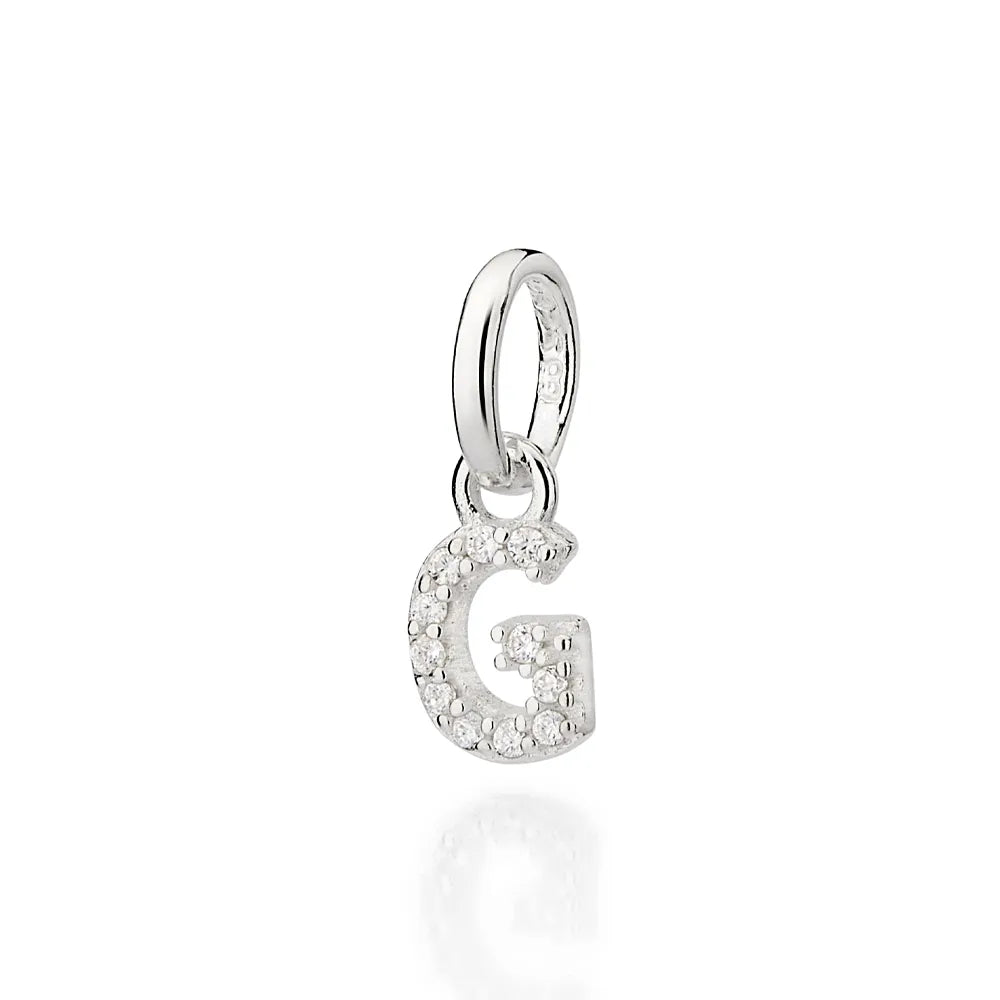PINGENTE LETRAS DE PRATA 925 COM ZIRCÔNIAS -LETRAS - TAM.ÚNICO