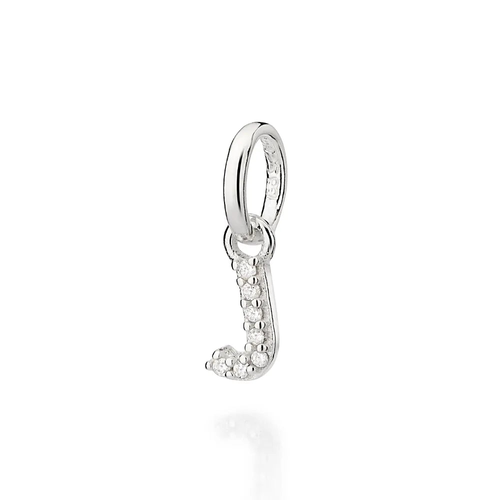 PINGENTE LETRAS DE PRATA 925 COM ZIRCÔNIAS -LETRAS - TAM.ÚNICO