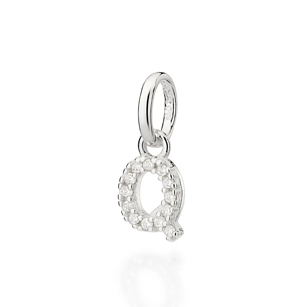 PINGENTE LETRAS DE PRATA 925 COM ZIRCÔNIAS -LETRAS - TAM.ÚNICO