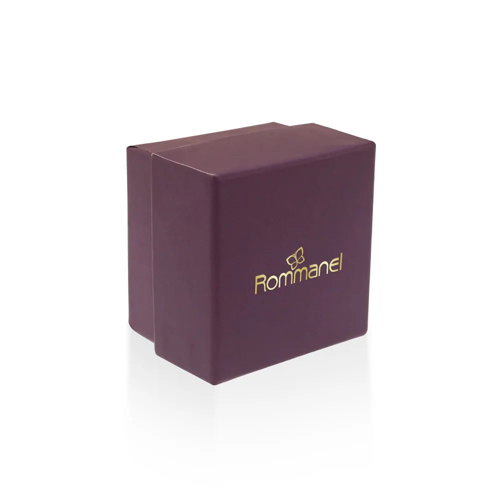ANEL LOSANGO BANHADO A OURO 18K COM ZIRCÔNIAS E APLICAÇÃO DE RHODIUM NEGRO 5135521427