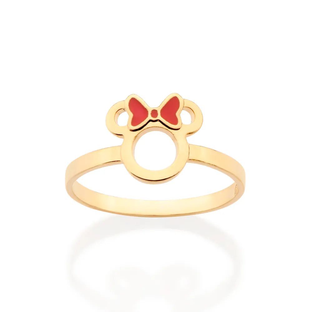 ANEL MINNIE BANHADO A OURO 18K COM APLICAÇÃO DE RESINA 5134270433