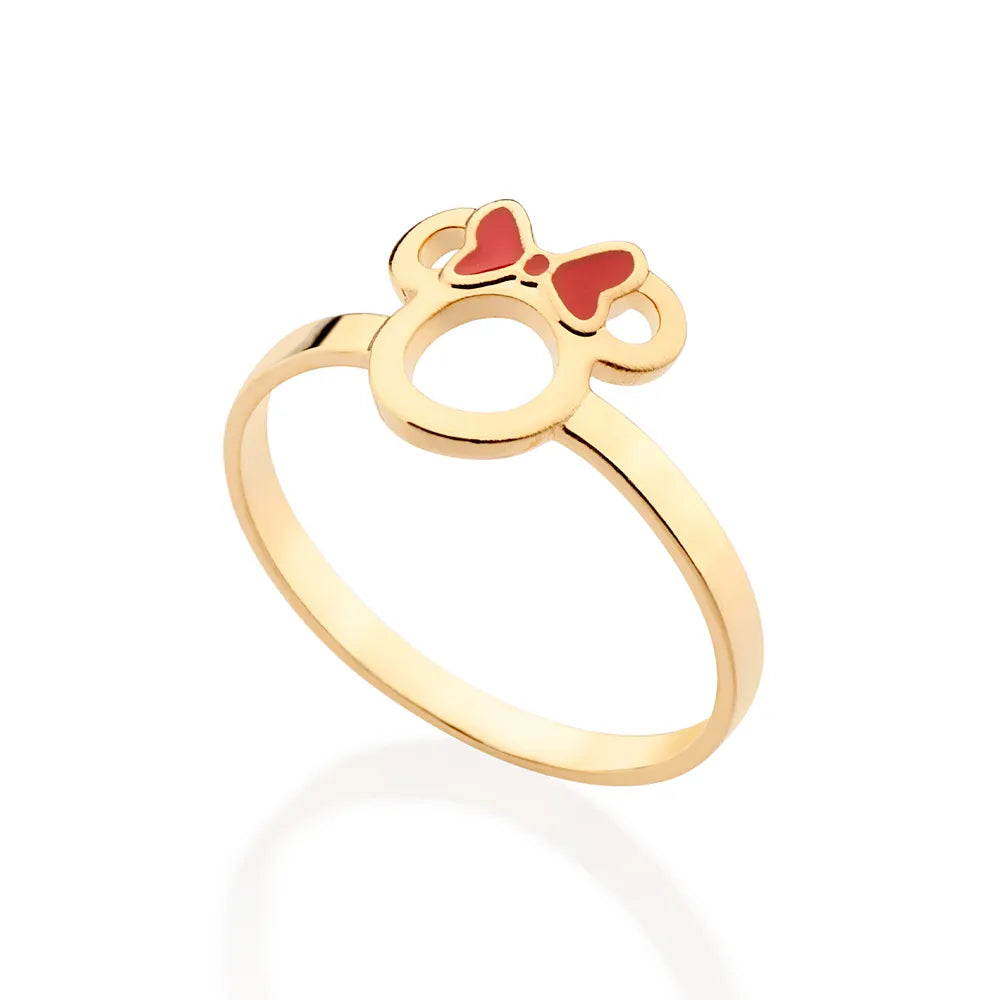 ANEL MINNIE BANHADO A OURO 18K COM APLICAÇÃO DE RESINA 5134270433