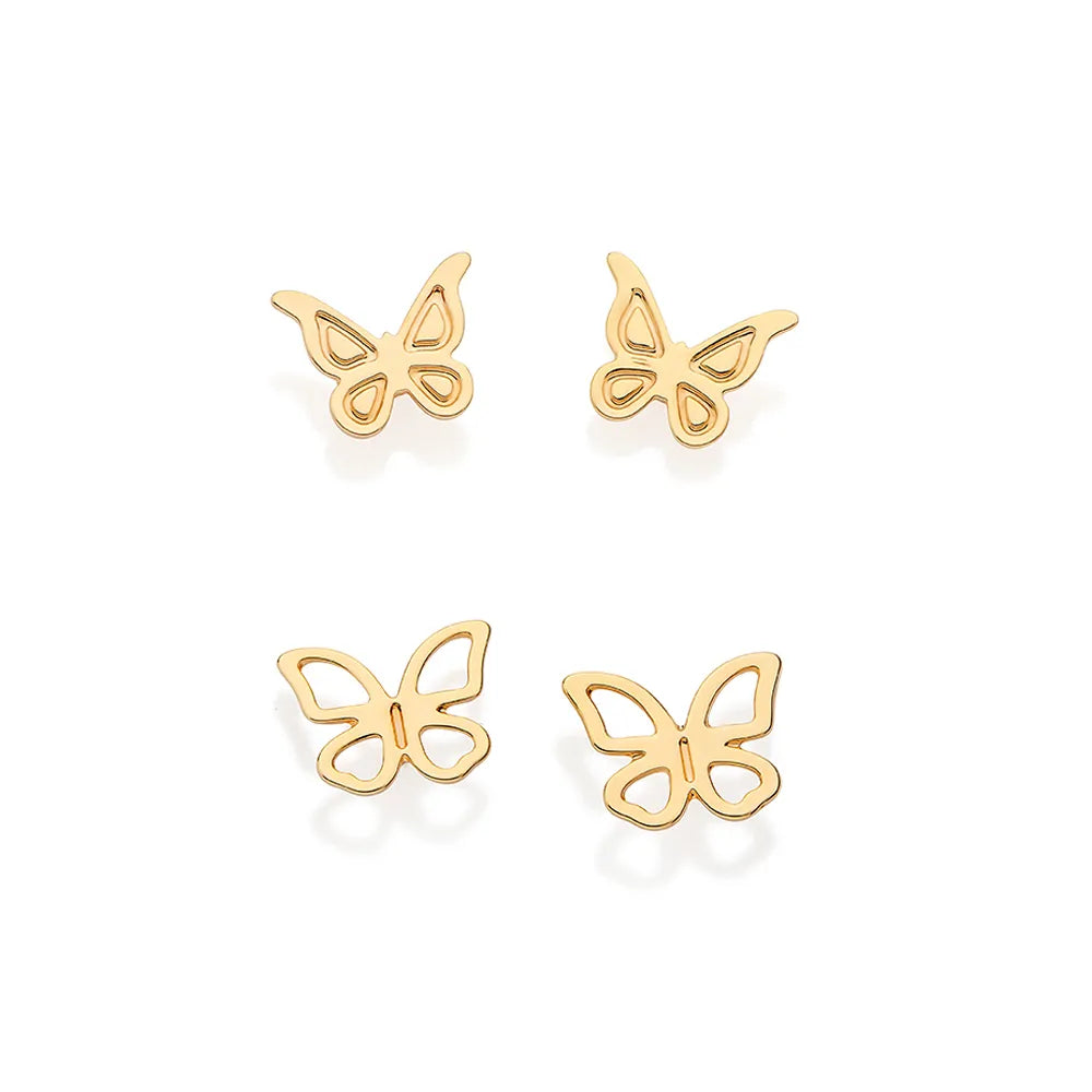 KIT BRINCO BORBOLETAS BANHADO A OURO 18K - TAM.ÚNICO 5273670000