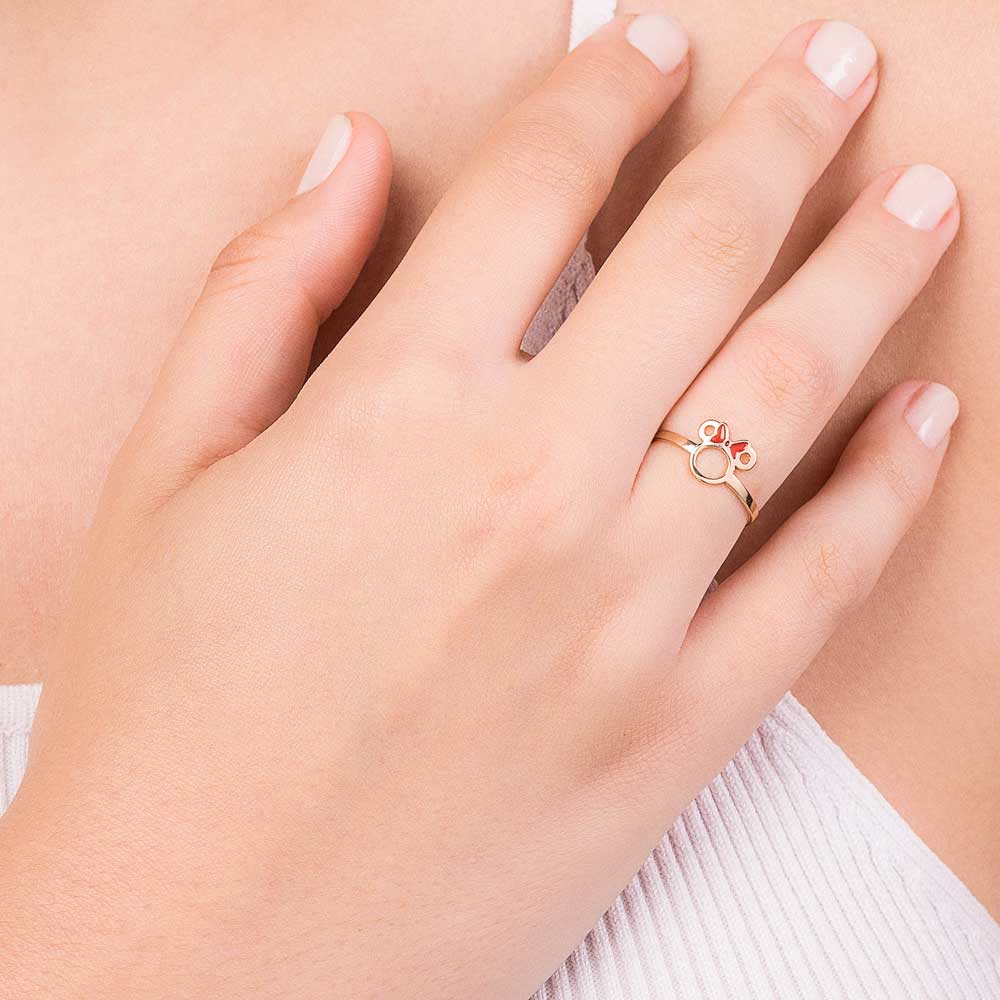 ANEL MINNIE BANHADO A OURO 18K COM APLICAÇÃO DE RESINA 5134270433