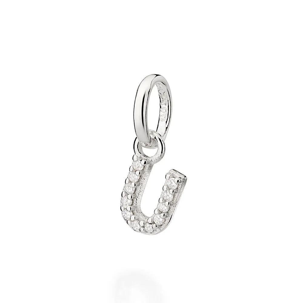 PINGENTE LETRAS DE PRATA 925 COM ZIRCÔNIAS -LETRAS - TAM.ÚNICO