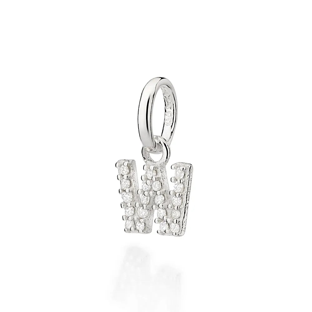 PINGENTE LETRAS DE PRATA 925 COM ZIRCÔNIAS -LETRAS - TAM.ÚNICO