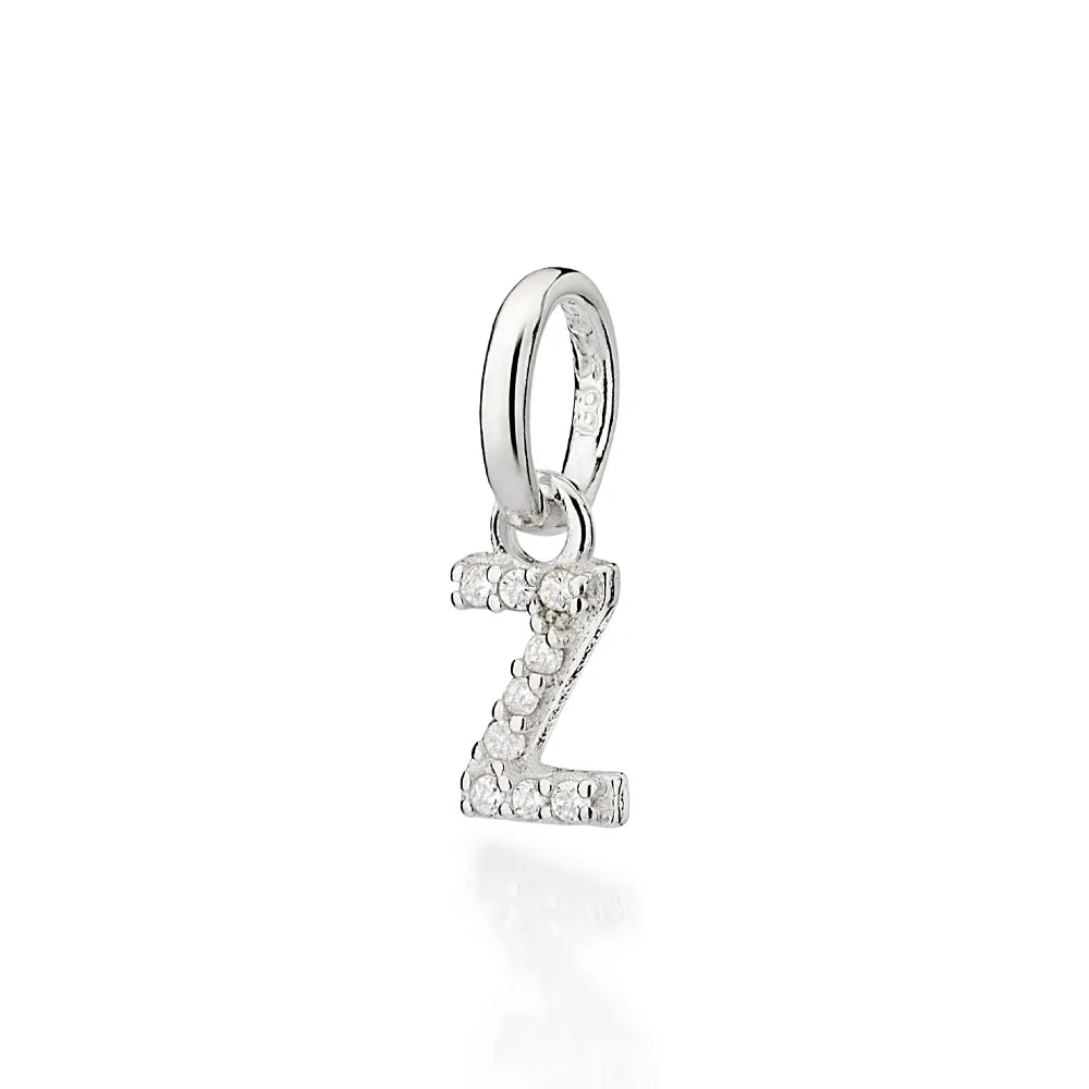PINGENTE LETRAS DE PRATA 925 COM ZIRCÔNIAS -LETRAS - TAM.ÚNICO