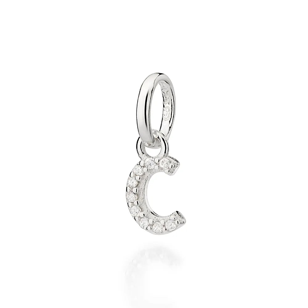 PINGENTE LETRAS DE PRATA 925 COM ZIRCÔNIAS -LETRAS - TAM.ÚNICO