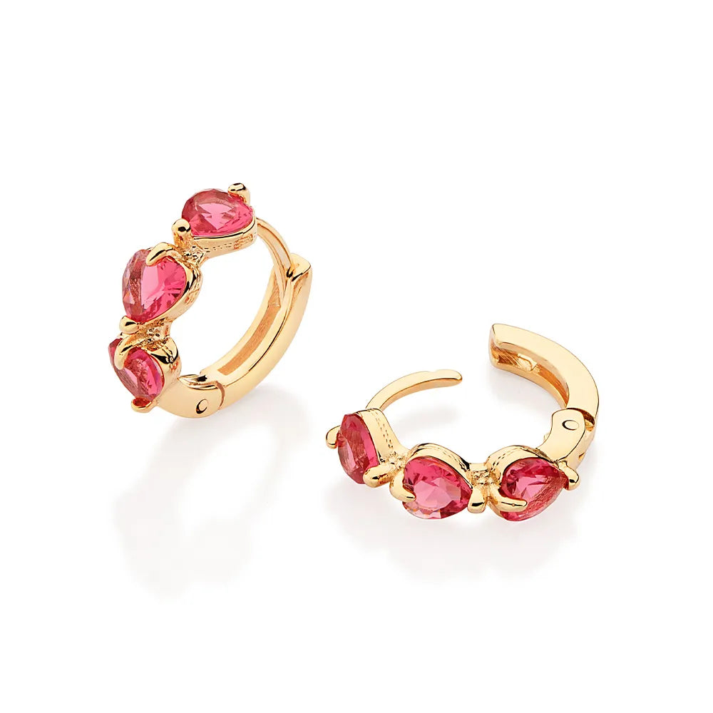 BRINCO ARGOLA BANHADO A OURO 18K COM CRISTAIS - TAM.ÚNICO 5274500029