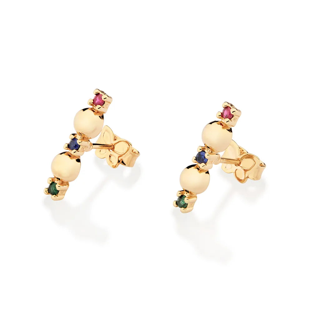 BRINCO BANHADO A OURO 18K COM ESFERAS E ZIRCÔNIAS - TAM.ÚNICO 5274420014