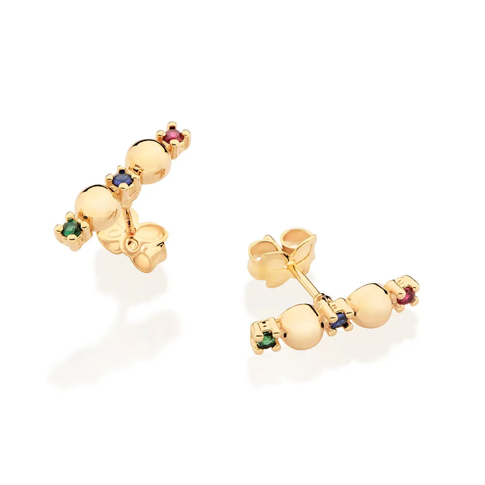 BRINCO BANHADO A OURO 18K COM ESFERAS E ZIRCÔNIAS - TAM.ÚNICO 5274420014