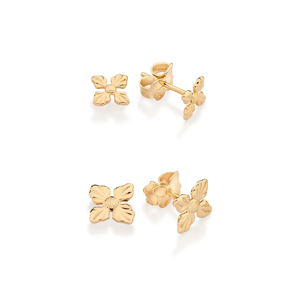 KIT BRINCO FLOR BANHADO A OURO 18K - TAM.ÚNICO 5273360000