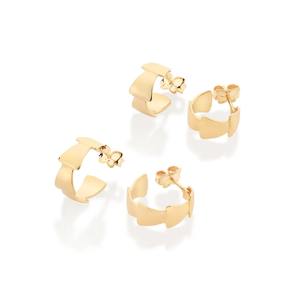 KIT BRINCO MEIA ARGOLA BANHADO A OURO 18K - TAM.ÚNICO 5273910000