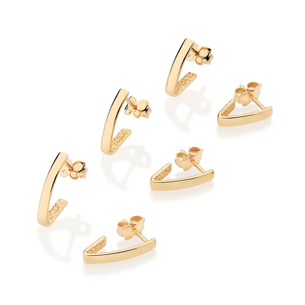 KIT BRINCO MEIA ARGOLA BANHADO A OURO 18K - TAM.ÚNICO 5273940000