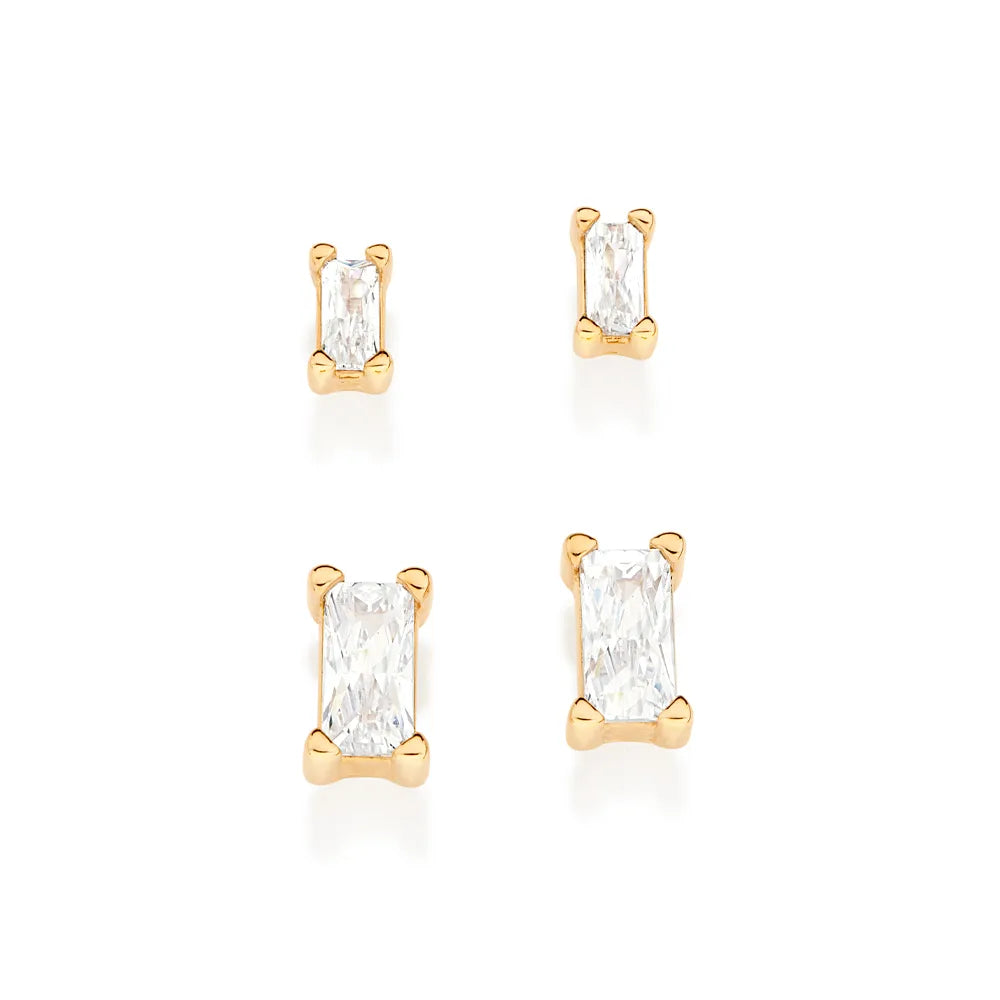 KIT BRINCO SOLITÁRIOS BANHADO A OURO 18K COM ZIRCÔNIAS - TAM.ÚNICO 5270480006