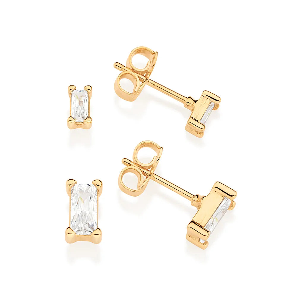 KIT BRINCO SOLITÁRIOS BANHADO A OURO 18K COM ZIRCÔNIAS - TAM.ÚNICO 5270480006