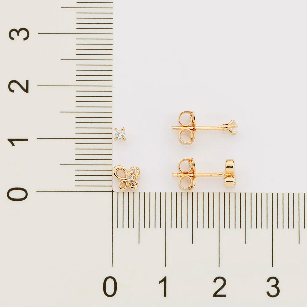 KIT BRINCO BORBOLETA BANHADO A OURO 18K COM ZIRCÔNIAS - TAM.ÚNICO 5270560006