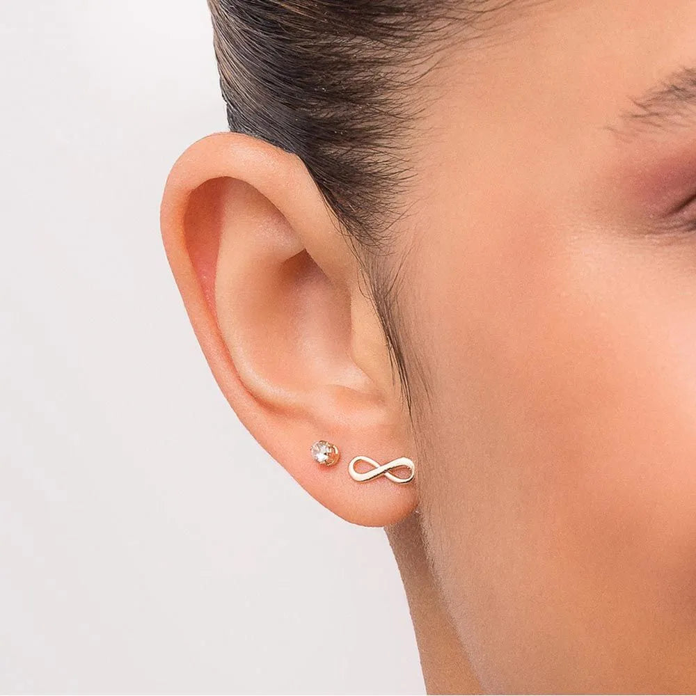 KIT BRINCO INFINITO E PONTO DE LUZ BANHADO A OURO 18K COM ZIRCÔNIAS - TAM.ÚNICO 5271380006