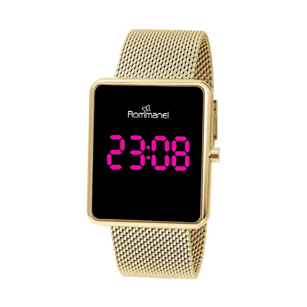 RELÓGIO DIGITAL LED DOURADO - TAM.24 6500012400