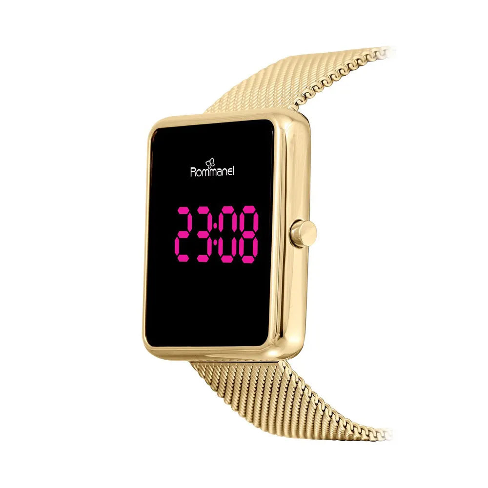 RELÓGIO DIGITAL LED DOURADO - TAM.24 6500012400