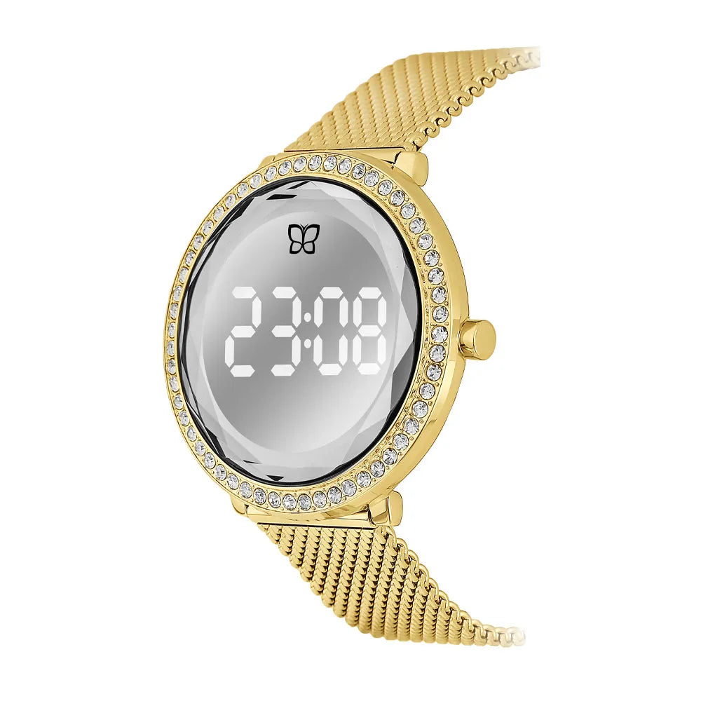 RELÓGIO DIGITAL LED DOURADO COM CRISTAIS - TAM.ÚNICO 6500140000