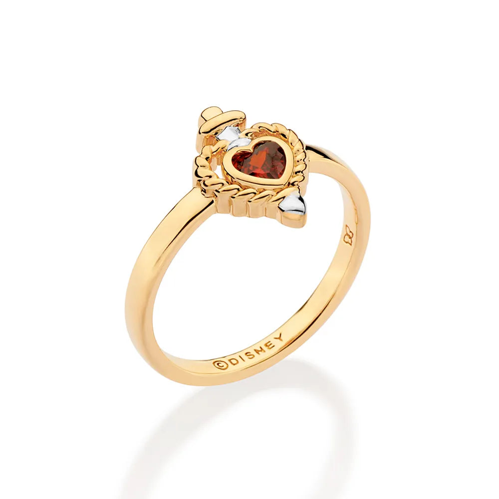 ANEL SKINNY ADAGA E CORAÇÃO BANHADO A OURO 18K COM ZIRCÔNIA E APLICAÇÃO DE RHODIUM 5135711233