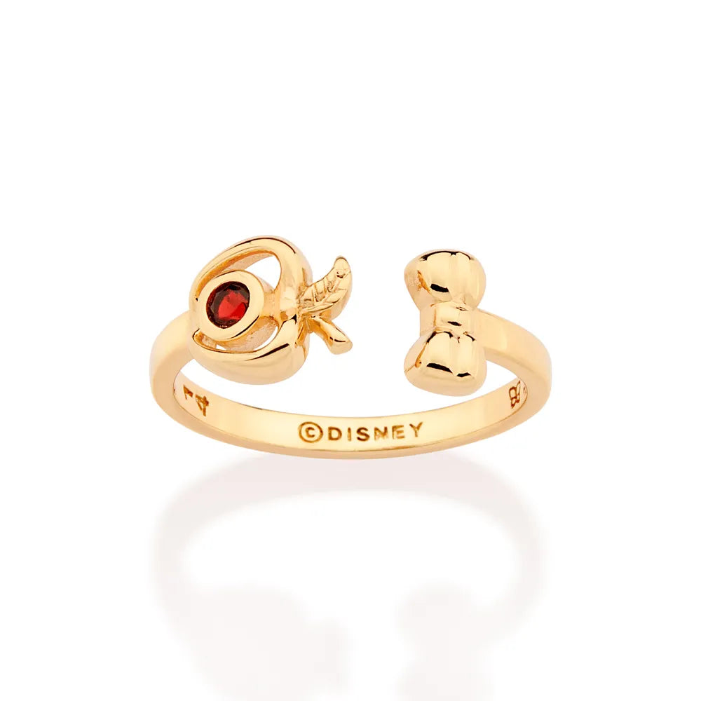 ANEL AJUSTÁVEL LAÇO E MAÇÃ BANHADO A OURO 18K COM ZIRCÔNIA 5135701233