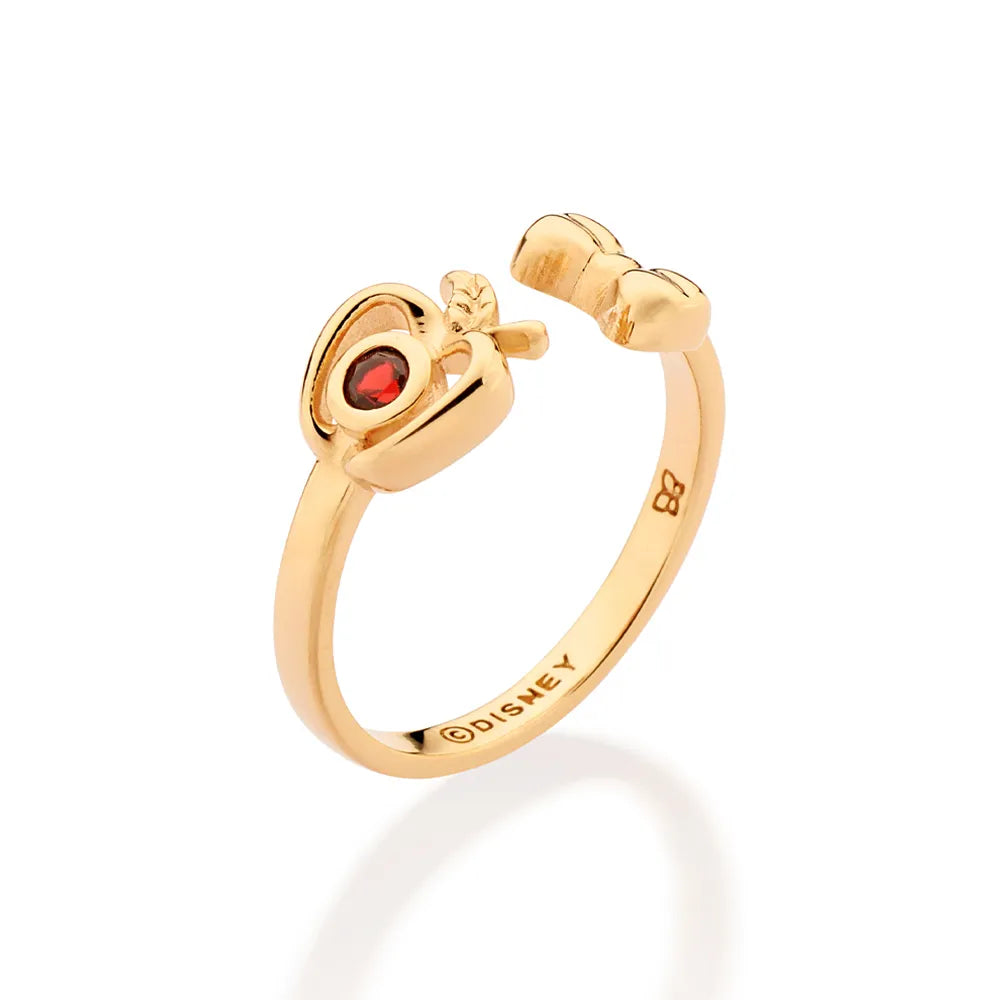 ANEL AJUSTÁVEL LAÇO E MAÇÃ BANHADO A OURO 18K COM ZIRCÔNIA 5135701233