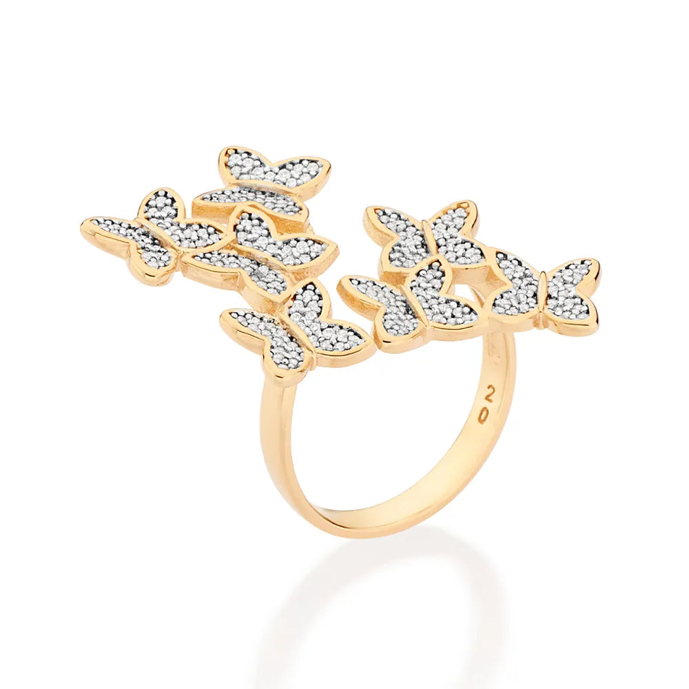 MAXI ANEL PANAPANÁ BANHADO A OURO 18K COM ZIRCÔNIAS COM APLICAÇÃO DE RHODIUM 5135641406