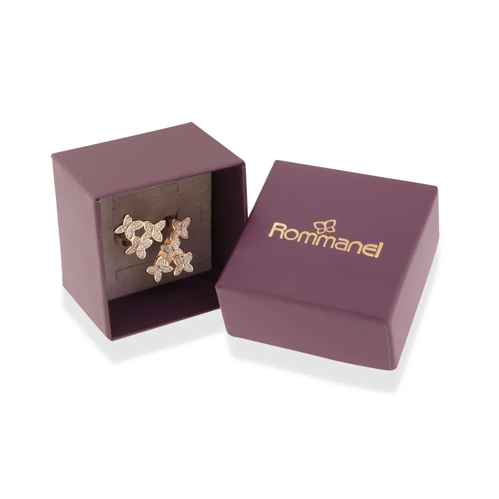 MAXI ANEL PANAPANÁ BANHADO A OURO 18K COM ZIRCÔNIAS COM APLICAÇÃO DE RHODIUM 5135641406