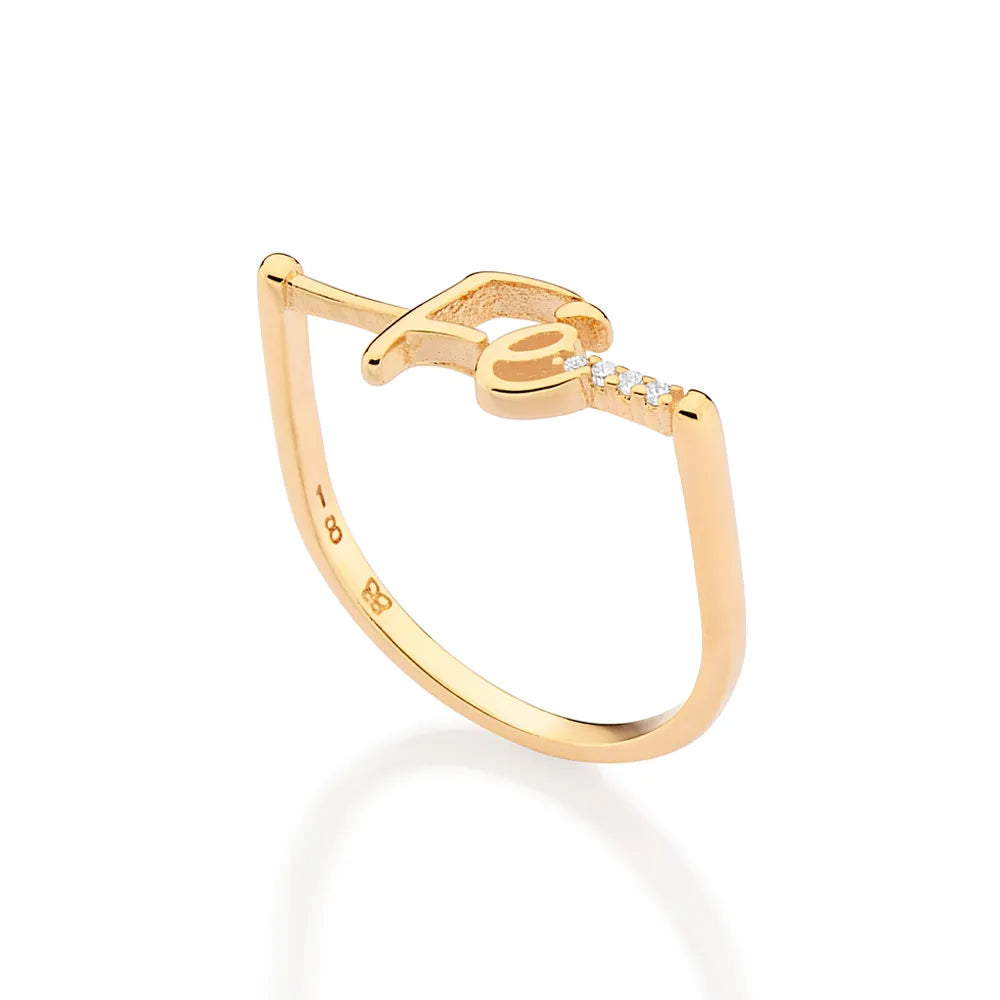 ANEL SKINNY FÉ BANHADO A OURO 18K COM ZIRCÔNIAS 5135571206