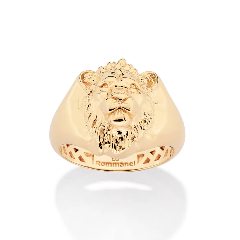 ANEL SINETE MUFASA 3D BANHADO A OURO 18K 5135561400