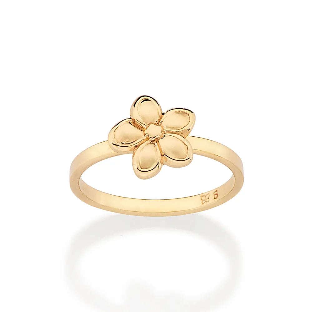 ANEL SKINNY FLOR DE PLUMÉRIA BANHADO A OURO 18K 5135550400