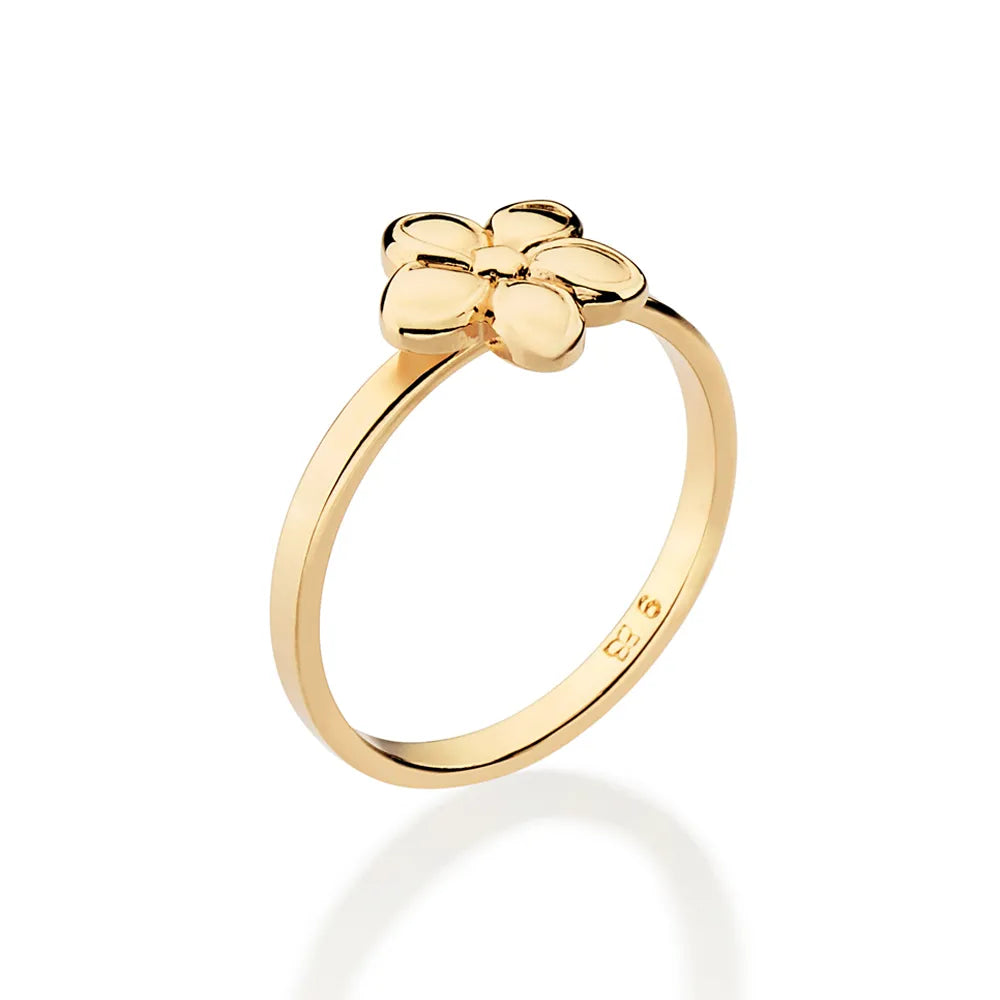 ANEL SKINNY FLOR DE PLUMÉRIA BANHADO A OURO 18K 5135550400