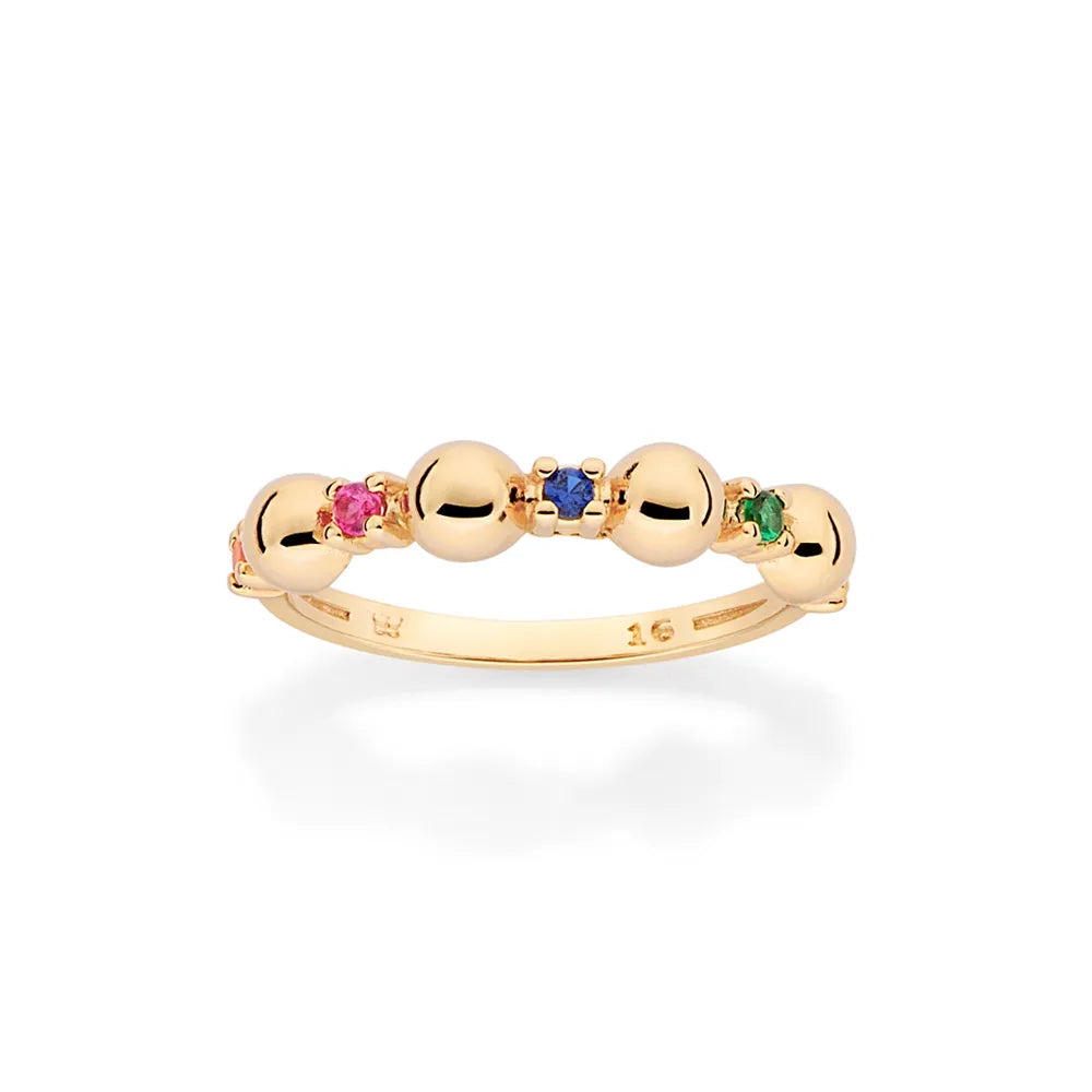 ANEL SKINNY BANHADO A OURO 18K COM ZIRCÔNIAS COLORIDAS 5135541414