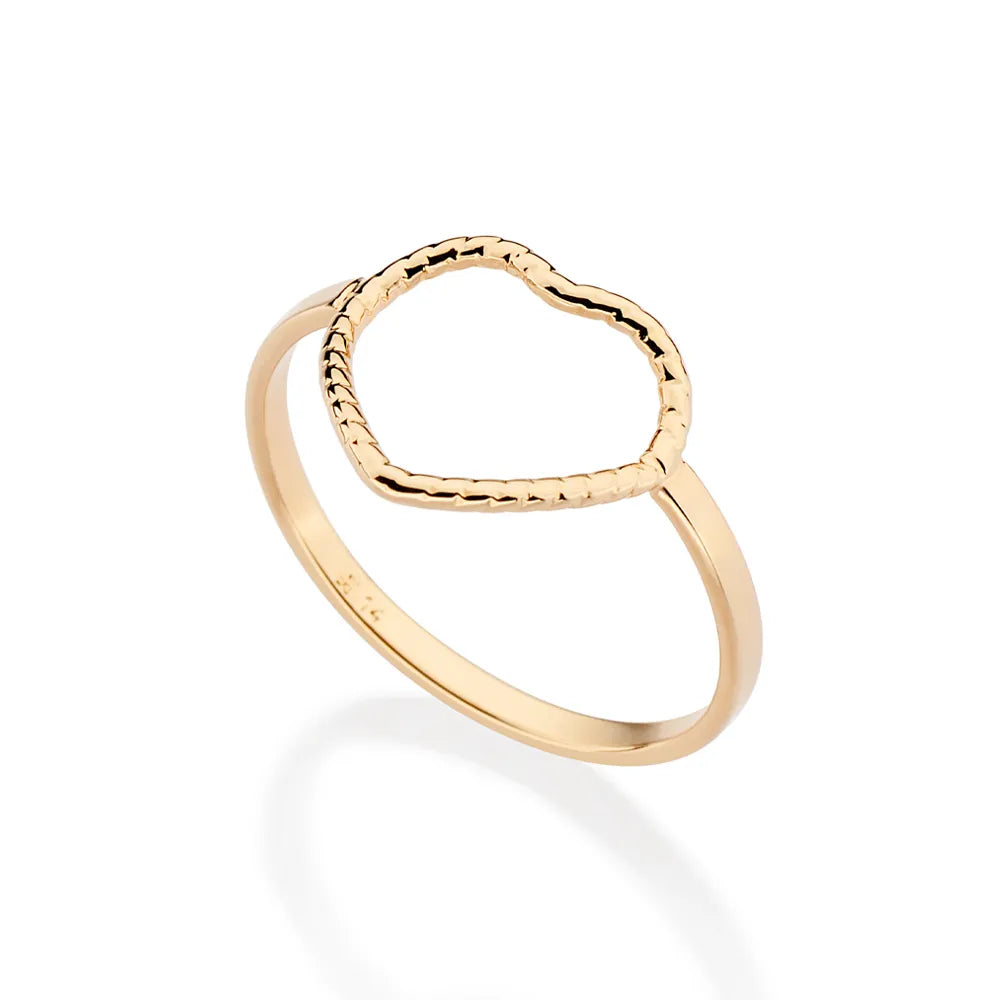 ANEL SKINNY CORAÇÃO VAZADO BANHADO A OURO 18K 5135451200