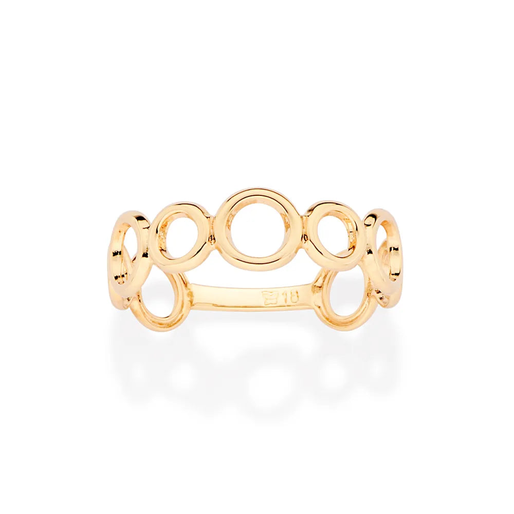 ANEL COM CÍRCULOS VAZADOS BANHADO A OURO 18K 5135461400