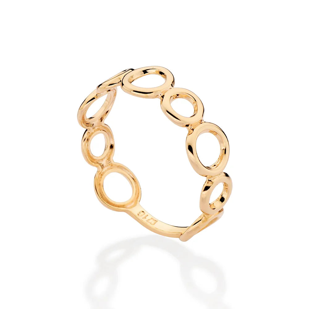 ANEL COM CÍRCULOS VAZADOS BANHADO A OURO 18K 5135461400