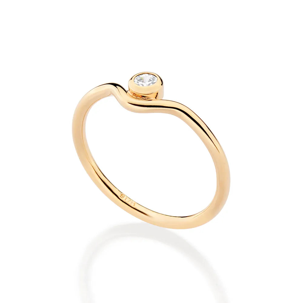 ANEL SOLITÁRIO BANHADO A OURO 18K COM ZIRCÔNIA 5135381206