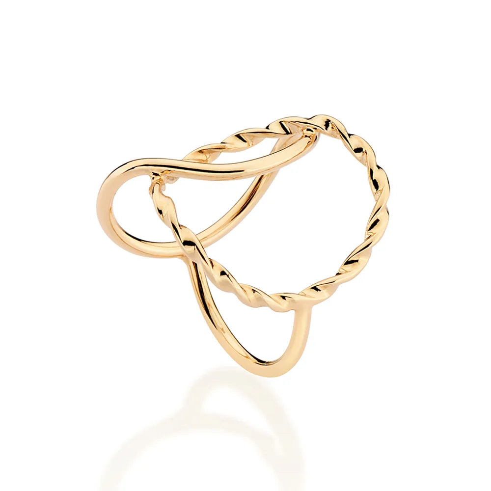 MAXI ANEL CÍRCULOS VAZADOS BANHADO A OURO 18K 5135311400
