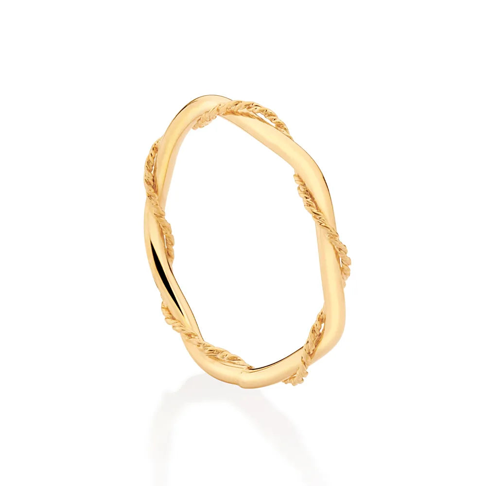 ANEL SKINNY COM ARO TORCIDO BANHADO A OURO 18K 5133571200