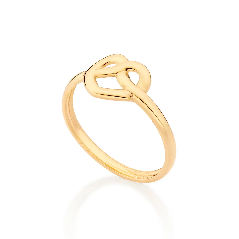 ANEL CORAÇÃO INFINITO BANHADO A OURO 18K 5133291200