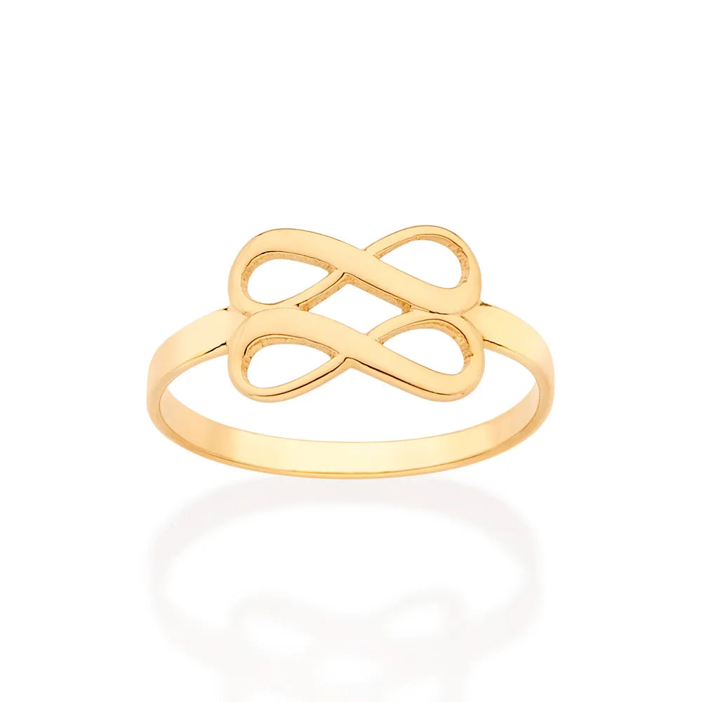 ANEL SKINNY DUPLO INFINITO BANHADO A OURO 18K 5133481400