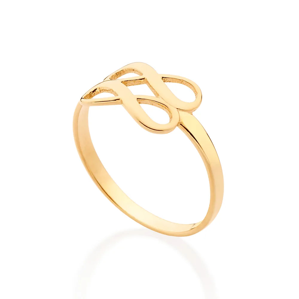 ANEL SKINNY DUPLO INFINITO BANHADO A OURO 18K 5133481400