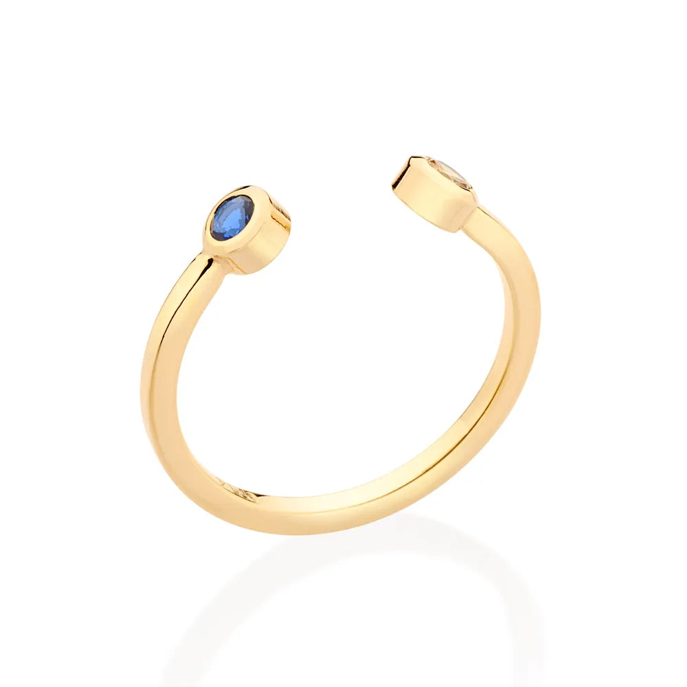 ANEL AJUSTÁVEL BANHADO A OURO 18K COM ZIRCÔNIAS 5133501414