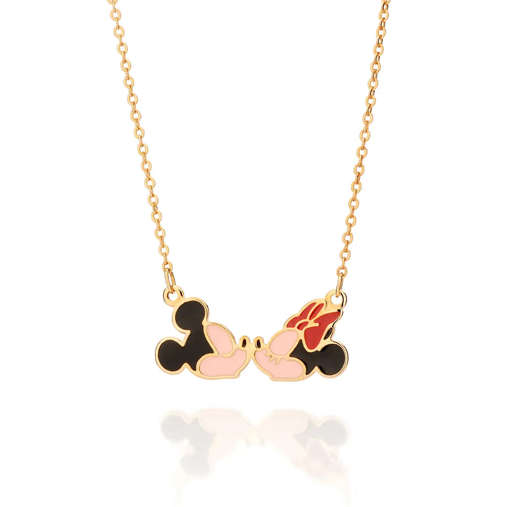 GARGANTILHA MICKEY E MINNIE BANHADA A OURO 18K COM APLICAÇÃO DE RESINA - TAM.50 5325255014