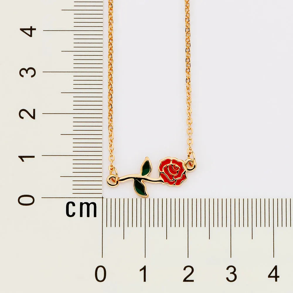 GARGANTILHA ROSA DA BELA BANHADA A OURO 18K COM APLICAÇÃO DE RESINA - TAM.50 5325195014